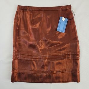 NWT Vera Wang Metallic/Copper Toned Skirt Size 4